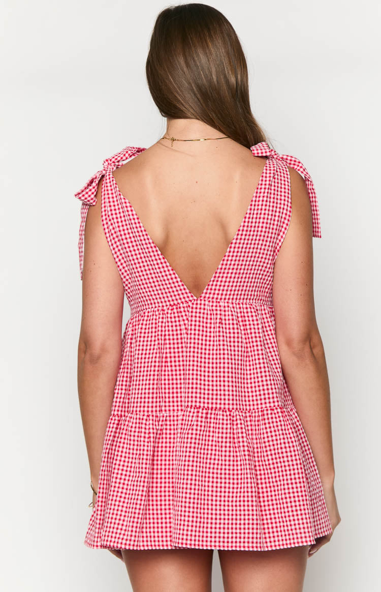 Vestido Mini Xadrez Vermelho Angel Girl
