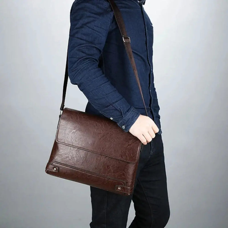 Jackson™ - Bolsa de Ombro de Couro Tudo-em-Um