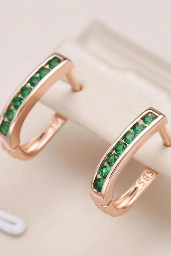 Brincos de diamante esmeralda em ouro