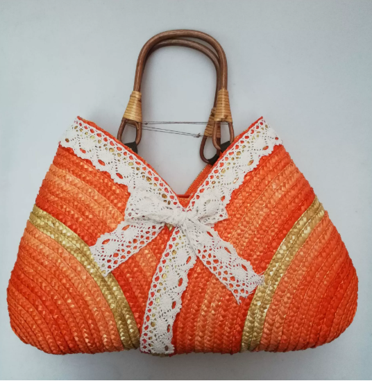 Ellie™ - Bolsa Tote Tecido com Detalhes Feitos à Mão