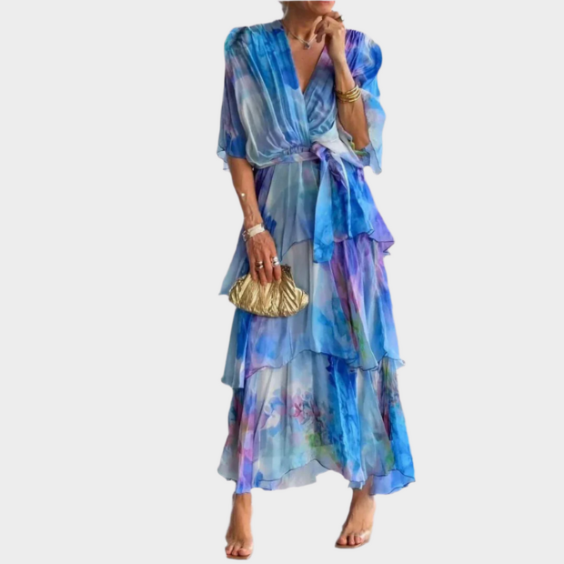 Vestido com decote profundo em V