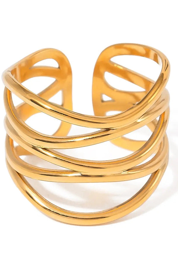 Anel Sirene Dourado Ajustável