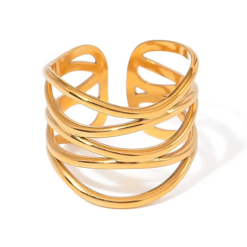 Anel Sirene Dourado Ajustável