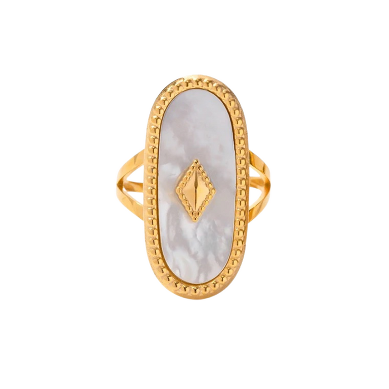Anel Ajustável Aura Dourada Opalina