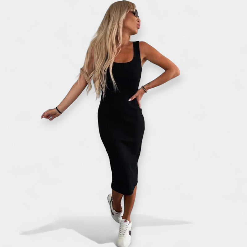 Conjunto de Vestido Midi com Jaqueta Bomber
