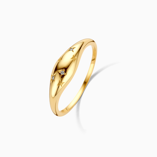 Anel Dome Diamante | Ouro