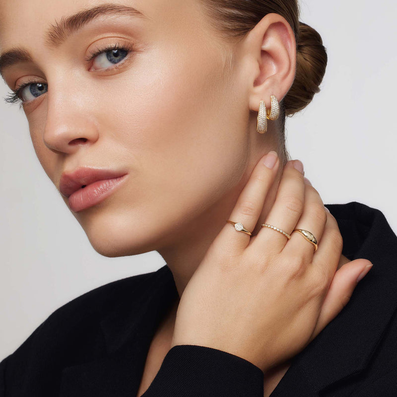 Anel Dome Diamante | Ouro