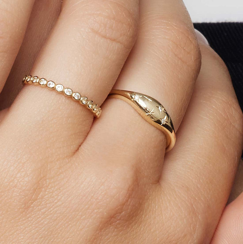 Anel Dome Diamante | Ouro