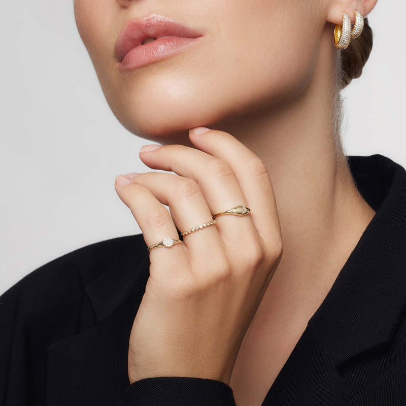 Anel Dome Diamante | Ouro