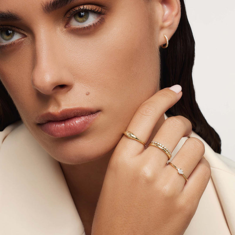 Anel Dome Diamante | Ouro
