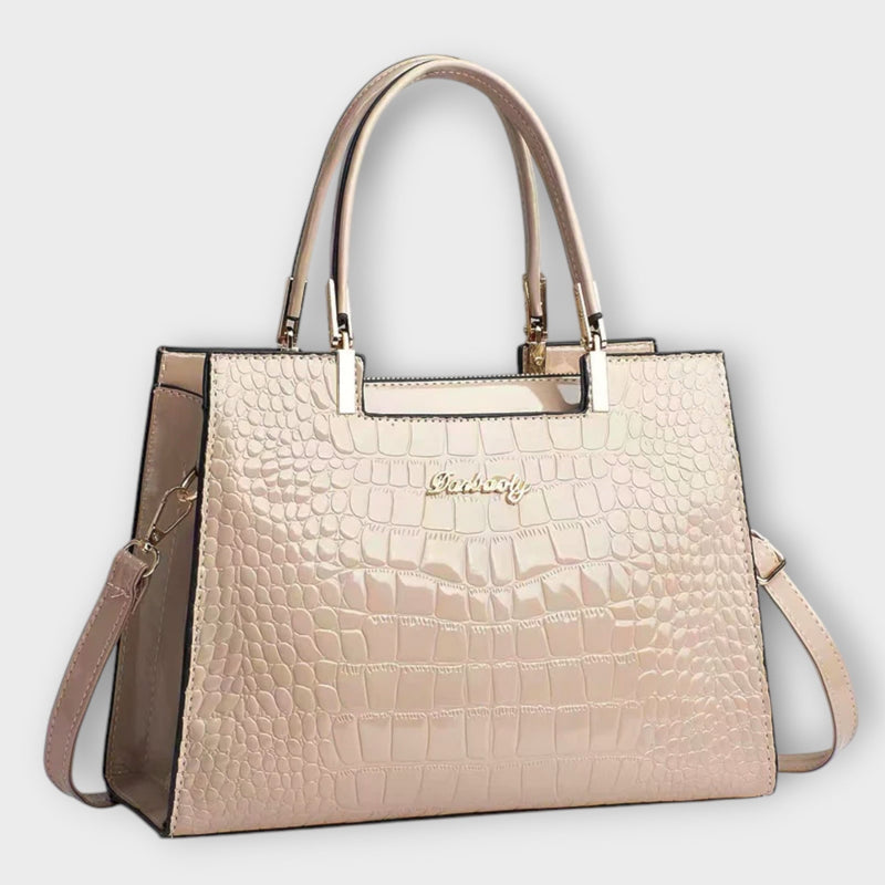 Bolsa Croco Brilhante Feita à Mão