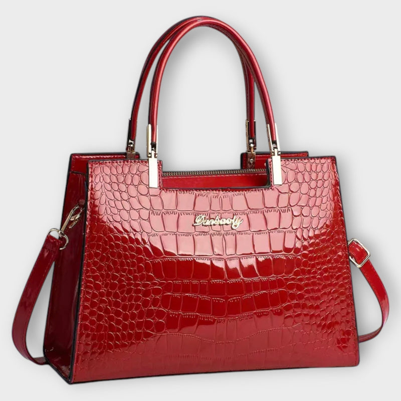 Bolsa Croco Brilhante Feita à Mão