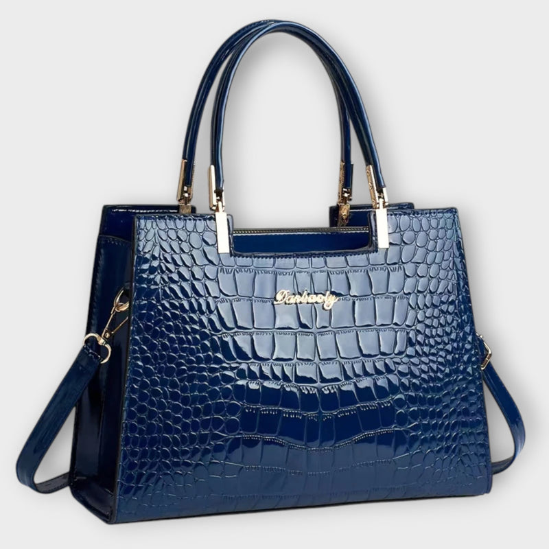 Bolsa Croco Brilhante Feita à Mão