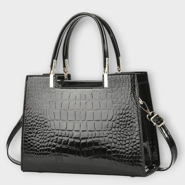 Bolsa Croco Brilhante Feita à Mão
