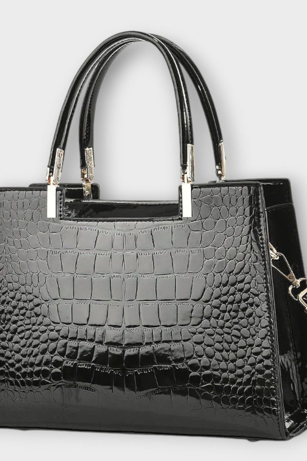 Bolsa Croco Brilhante Feita à Mão