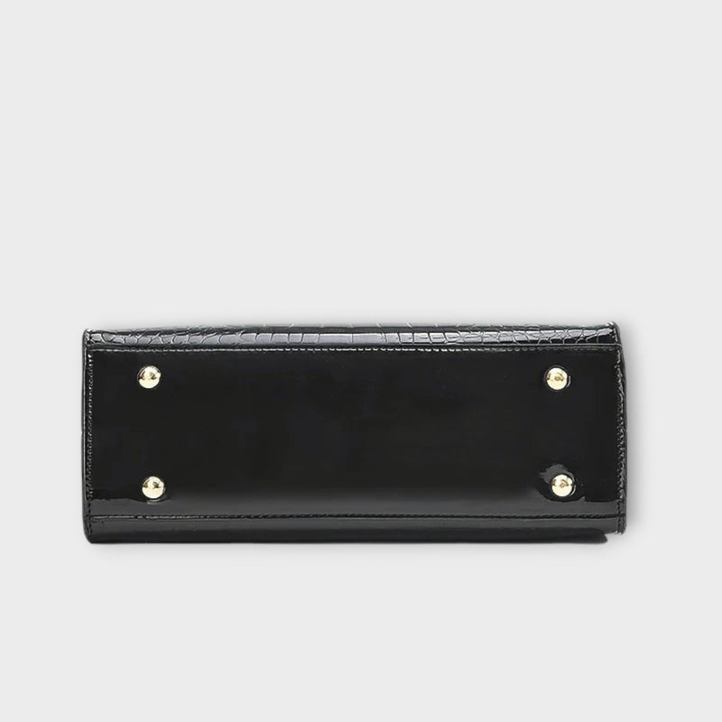 Bolsa Croco Brilhante Feita à Mão