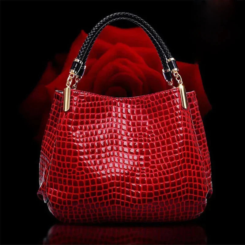 Isabella™ Elegância Duradoura | Bolsa Estilosa com Estampa de Crocodilo