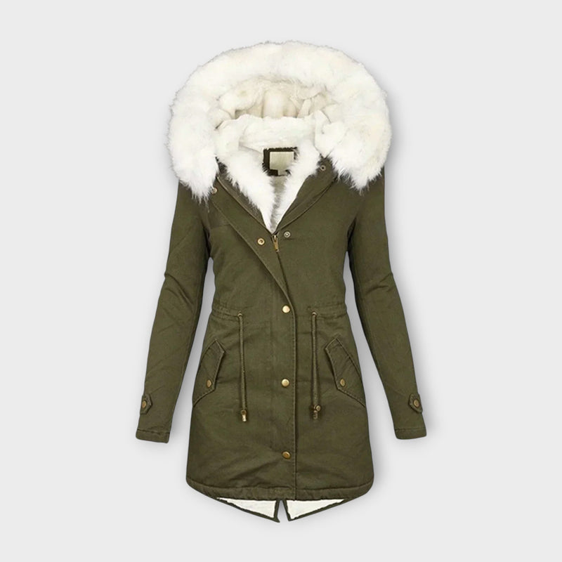 Ivara - Jaqueta de Inverno Impermeável e Forrada com Pelo