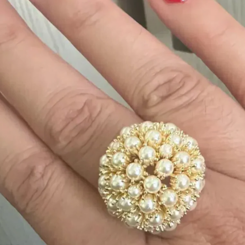 ANEL COM PÉROLAS INCRUSTADAS BLUSH