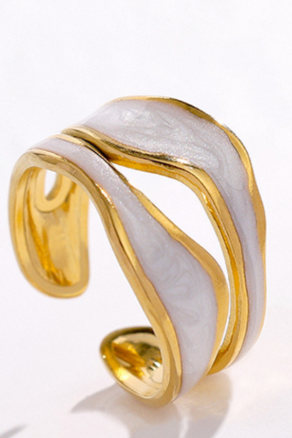 ANEL DE OURO BRANCO VINTAGE DOS SONHOS