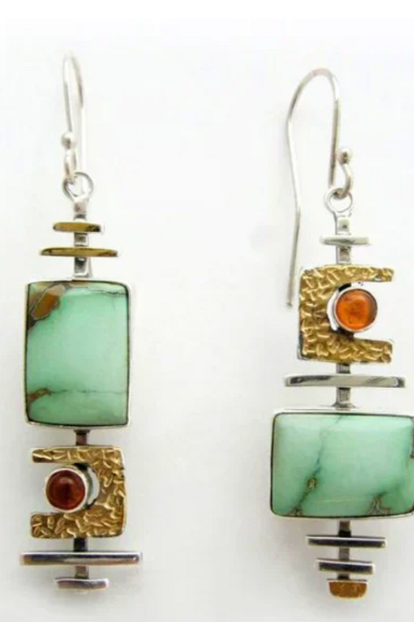BRINCOS BOHO COM ESMERALDA PRATA
