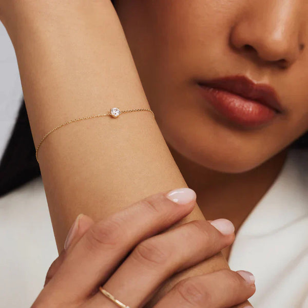 Pulseira de Pedra Moissanite Cléa | Ouro