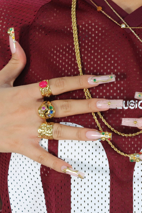 Anel de Pedra Colorida Splash