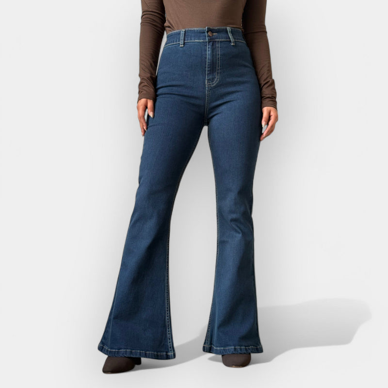 Jeans flare de cintura alta