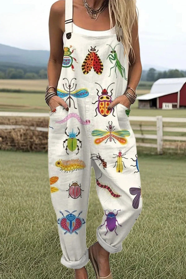 Macacão Feminino - Estampa Floral Vintage, Pernas Largas para Conforto e Estilo