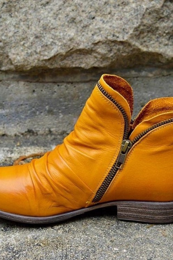 Nahla - Bota Plataforma Estilo Britânico Cano Curto