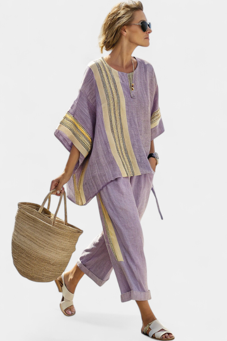 Anzaleira | Conjunto Listrado Elegante
