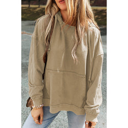 Nalas - Moletom com Capuz Zip Henley Acid Wash Fleece