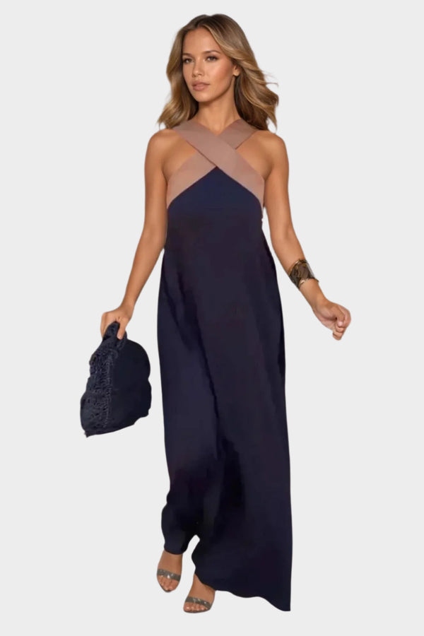 Vestido Elegante com Decote Aberto