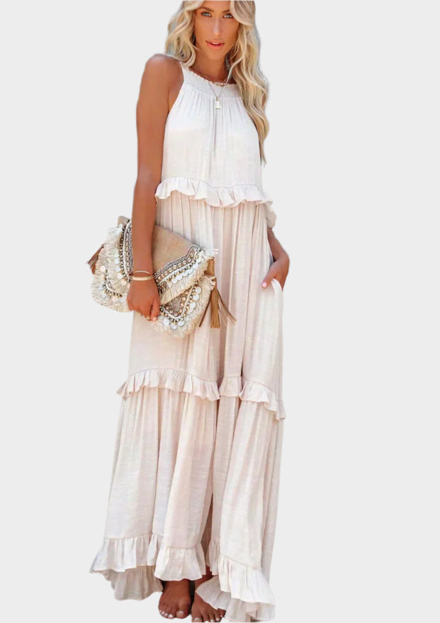 Vestido Midi Retrô com Mangas Confortáveis