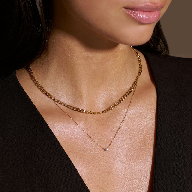 Colar Corrente Flat Link Curb | Ouro