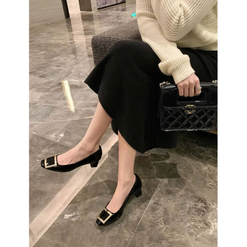 Teona™ | Sandálias elegantes com bico quadrado e salto médio