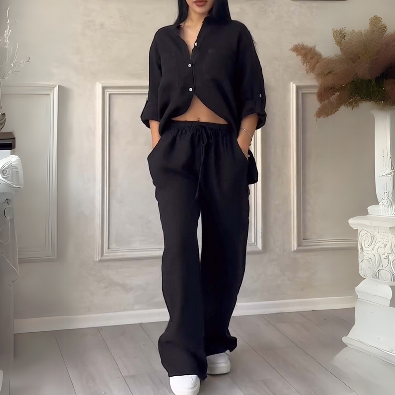 Fara | Conjunto Luxo de Algodão e Linho – Camisa e Calça