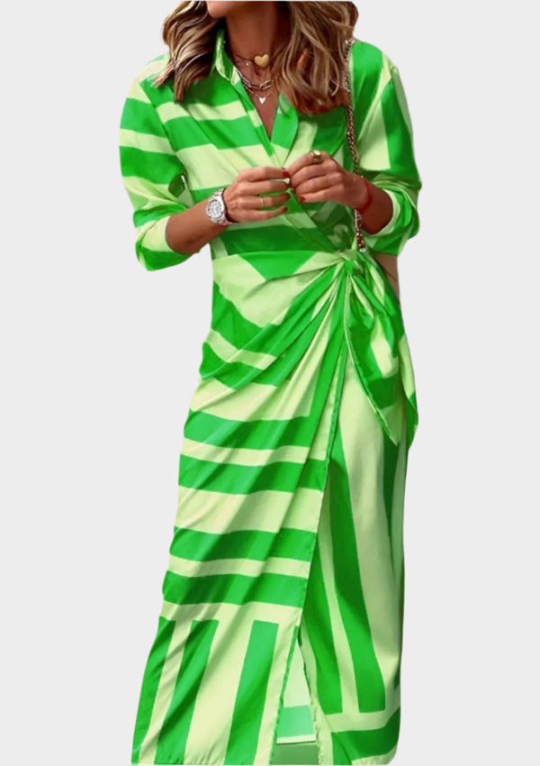 Vestido Estampado com Cintura Ajustável