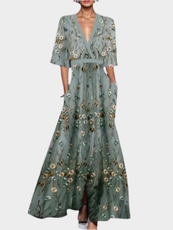 Vestido Floral Elegante com Cinto