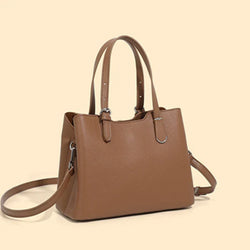 Aria™ - Bolsa de Ombro de Couro Bovino Genuíno com 3 Camadas