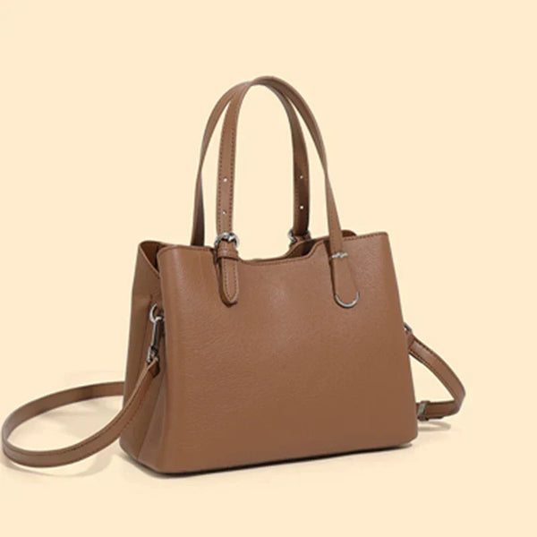 Aria™ - Bolsa de Ombro de Couro Bovino Genuíno com 3 Camadas