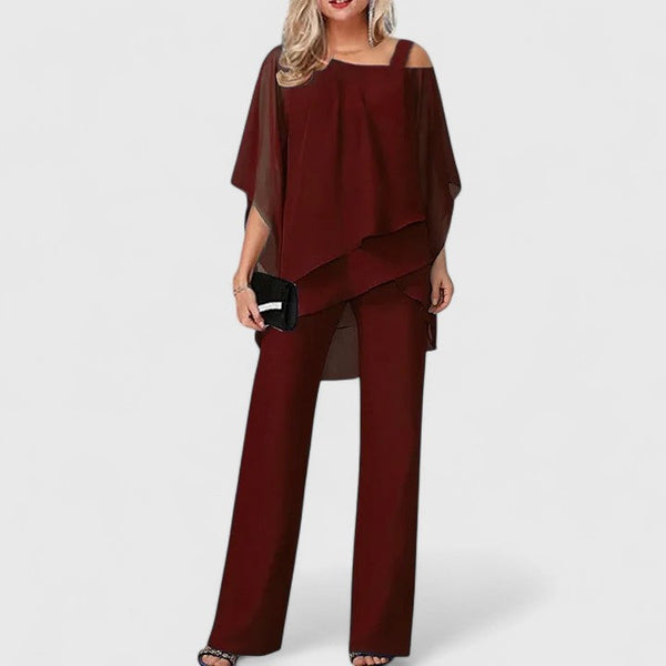 Serenity | Conjunto Elegante de Calça e Blusa em Dois Peças