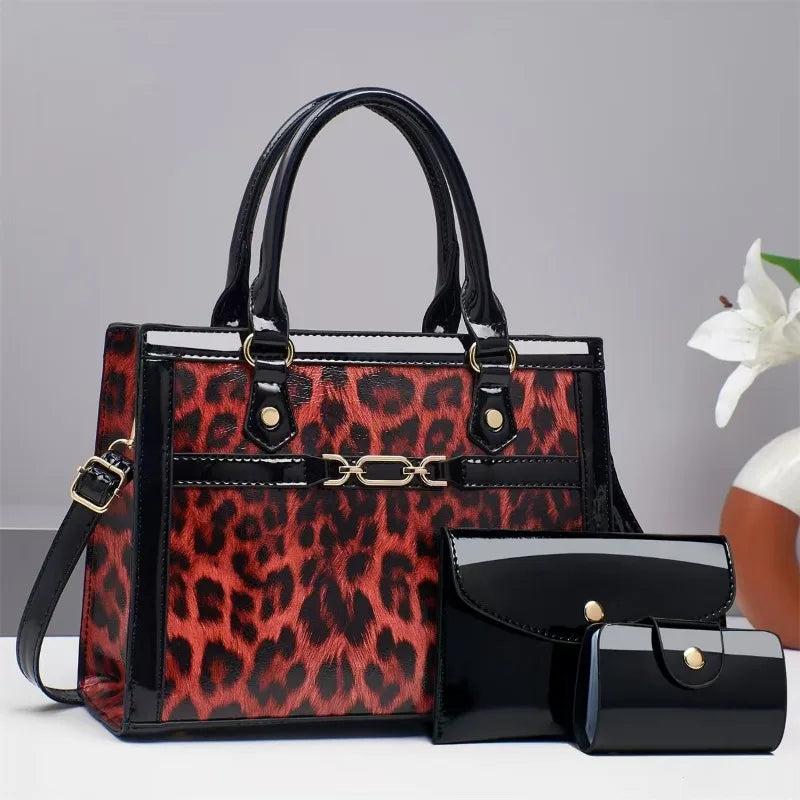 Charlotte™ - Conjunto de Bolsas Vintage com Estampa de Leopardo