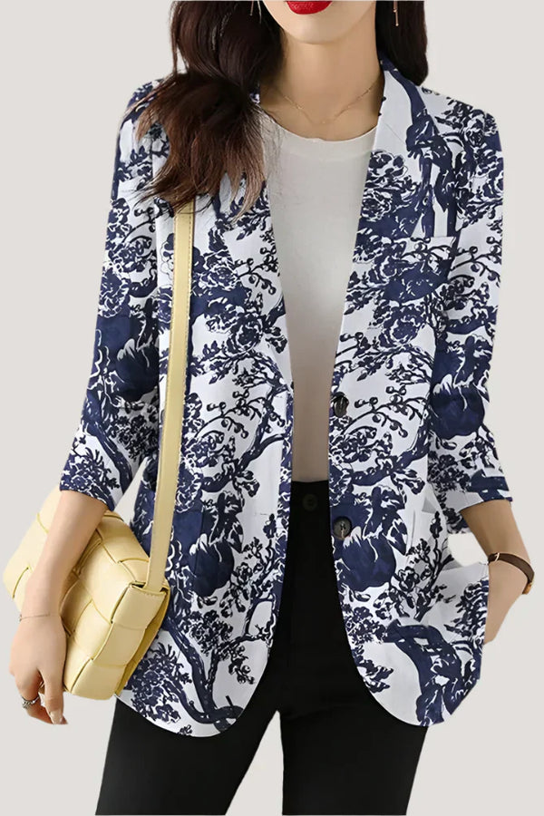Zoe™ - Blazer Estampado Floral Chique