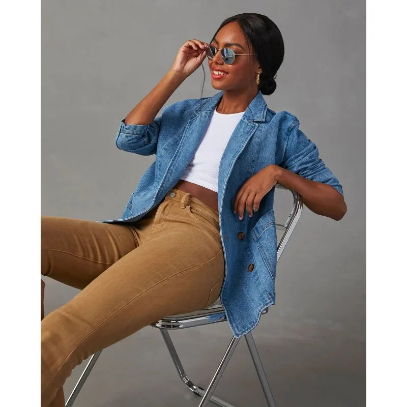 Ella™ - Blazer de Jeans Estiloso