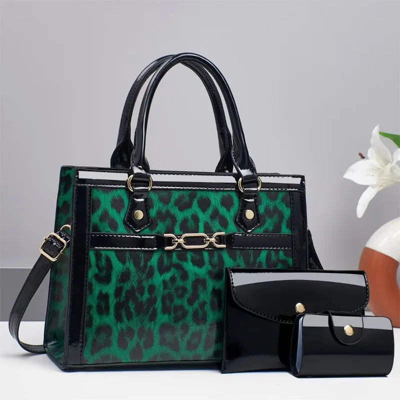 Charlotte™ - Conjunto de Bolsas Vintage com Estampa de Leopardo