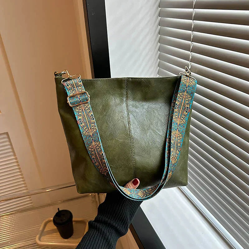Alora - Bolsa Transversal Vintage de Couro PU
