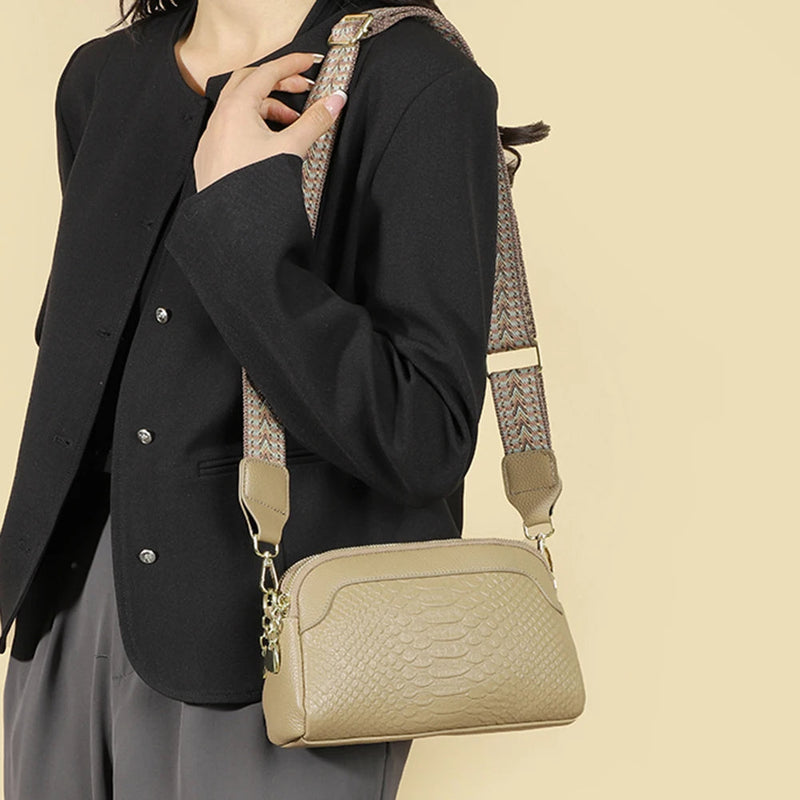 Olivia™ Elegante Encanto | Bolsa Mini Transversal com Estampa Croco