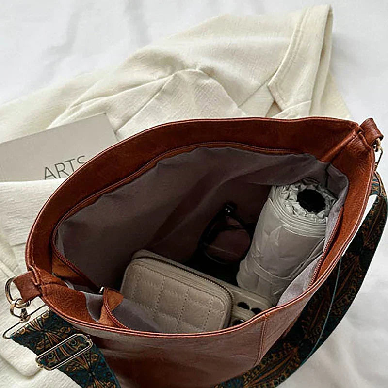 Alora - Bolsa Transversal Vintage de Couro PU