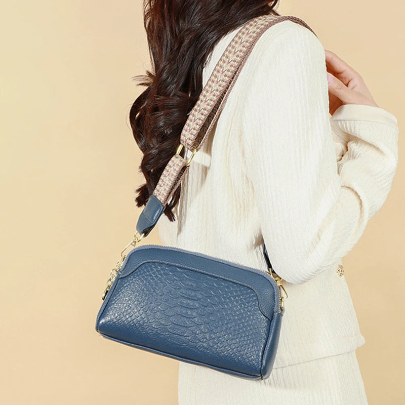 Olivia™ Elegante Encanto | Bolsa Mini Transversal com Estampa Croco